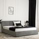 Ліжко двоспальне оксамитове MEBEL ELITE ALISSON Velvet 140x200 Сірий жива фотографія