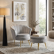 Кресло мягкое с подставкой MEBEL ELITE GRAND Velvet Серый