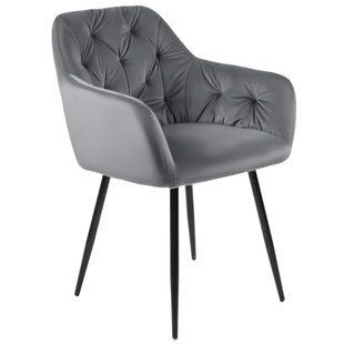 Стілець оксамитовий MEBEL ELITE VIKI Velvet сірий жива фотографія