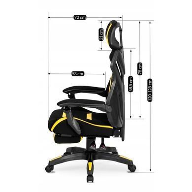 Стілець офісний поворотний MEBEL ELITE MAXIMO чорний / жовтий жива фотографія