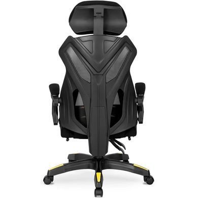 Стілець офісний поворотний MEBEL ELITE MAXIMO чорний / жовтий жива фотографія