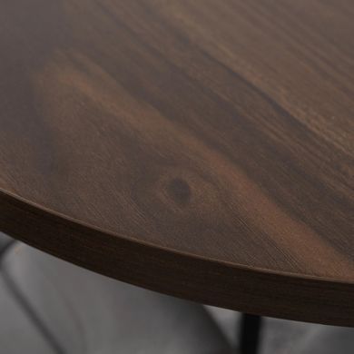 Стол раскладной круглый MEBEL ELITE DORIAN 80(160)х80 см Орех/Черный реальная фотография