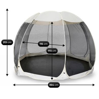 Садовая беседка с москитной сеткой Mebel Elit CAMA 354 см Бежевый/черный реальная фотография