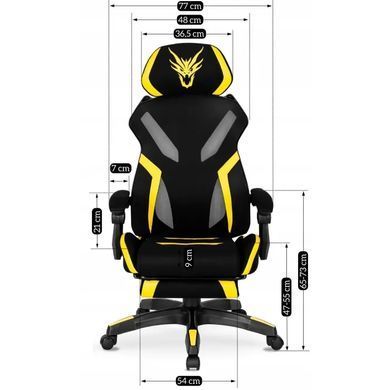 Стілець офісний поворотний MEBEL ELITE MAXIMO чорний / жовтий жива фотографія
