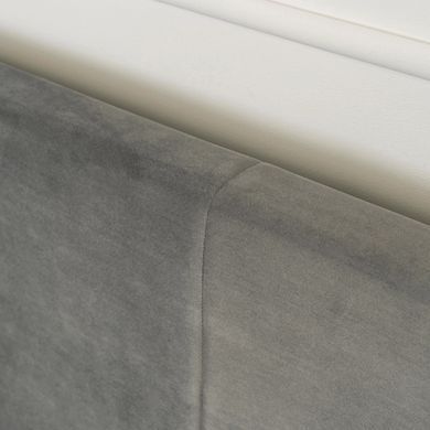 Ліжко двоспальне оксамитове MEBEL ELITE ALISSON Velvet 140x200 Сірий жива фотографія