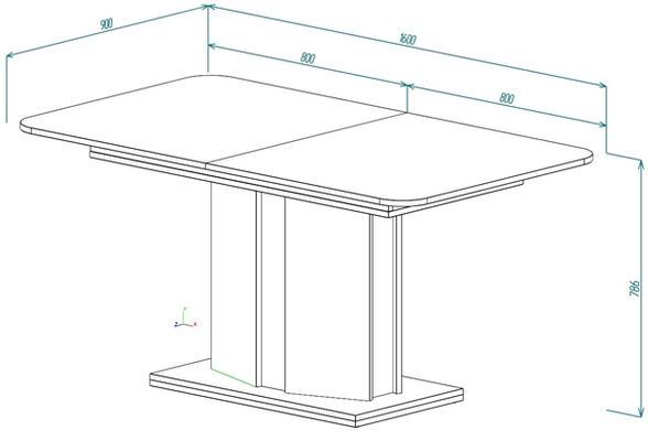 Стіл розкладний CRYSTAL D/S MAX Intarsio 160(220)x90 стоун бейж/шовковий камінь жива фотографія