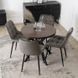 Стол раскладной круглый MEBEL ELITE DORIAN 80(160)х80 см Орех/Черный