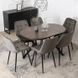 Стол раскладной круглый MEBEL ELITE DORIAN 80(160)х80 см Орех/Черный