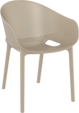 Комплект 2 стула Siesta Onto Sky Pro + Стол круглый Siesta Sky Folding Table 60 - Taupe реальная фотография
