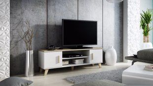 ТВ Тумба LOTTA 2D2K RTV Cama 160 Дуб Сонома / Білий Глянець жива фотографія