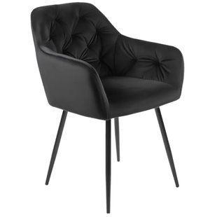Стілець оксамитовий MEBEL ELITE VIKI Velvet чорний жива фотографія