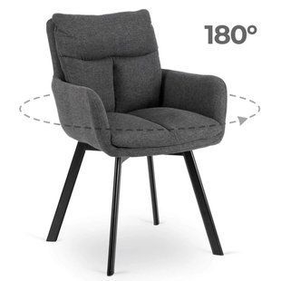 Стілець поворотний MEBEL ELITE CORTADO Velvet Темно-сірий жива фотографія