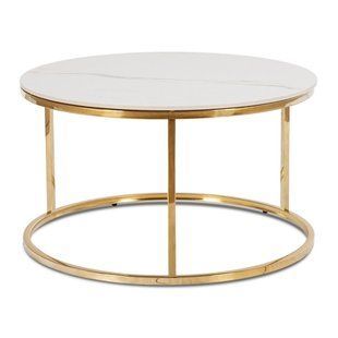 Журнальный столик MEBEL ELITE VENICE 80x80 Белый реальная фотография