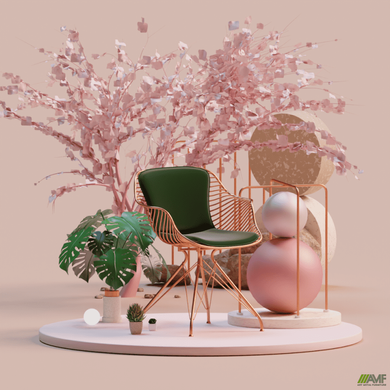 Кресло Ibis rose gold AMF Темно Зеленый / Золото реальная фотография