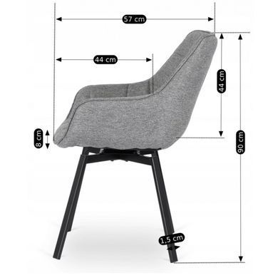 Стілець поворотний MEBEL ELITE LUNA 2 Сірий жива фотографія