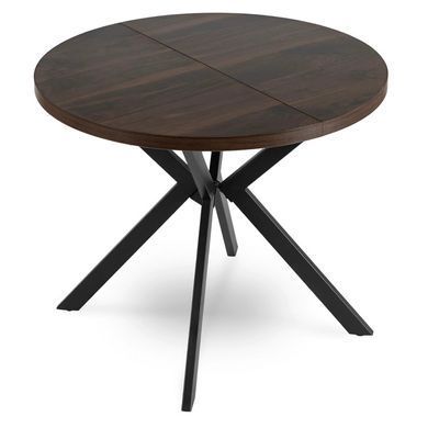 Стіл розкладний круглий MEBEL ELITE LUGO 90(190)х90 см Горіх жива фотографія