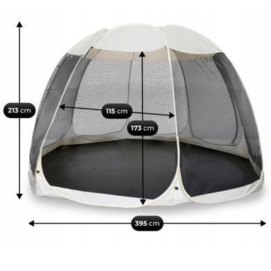 Садова альтанка з москітною сіткою Mebel Elit CAMA 395 см Бежевий/чорний жива фотографія