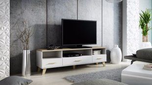 ТВ Тумба LOTTA 3S3K RTV Cama 180 Дуб Сонома / Білий Глянець жива фотографія