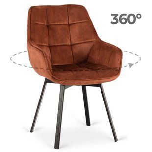 Стілець поворотний оксамитовий MEBEL ELITE LUNA Velvet Рудий жива фотографія