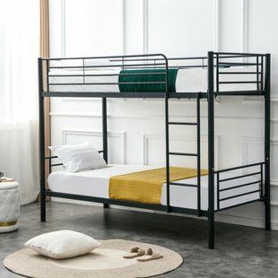 Двоярусне ліжко 90x200 см MEBEL ELITE RODEZ чорний жива фотографія
