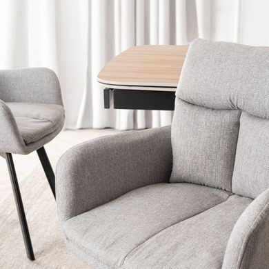 Стілець поворотний MEBEL ELITE CORTADO Velvet Сірий жива фотографія