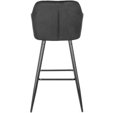 Барный стул бархатный MEBEL ELITE SALEM Velvet черный / черный реальная фотография