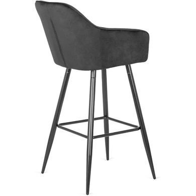Барный стул бархатный MEBEL ELITE SALEM Velvet черный / черный реальная фотография