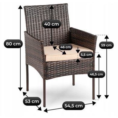 Комплект садовой мебели MEBEL ELITE AZUL Коричневый реальная фотография