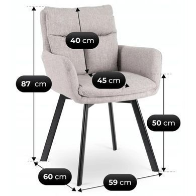 Стілець поворотний MEBEL ELITE CORTADO Velvet Сірий жива фотографія