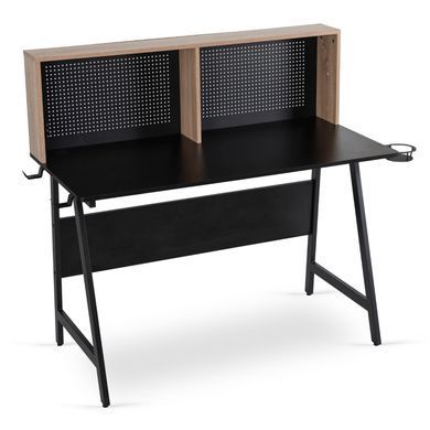 Письмовий стіл MEBEL ELITE ICE 138,5 см Чорний/Дуб жива фотографія