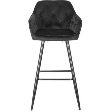 Барный стул бархатный MEBEL ELITE SALEM Velvet черный / черный реальная фотография