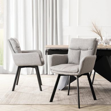 Стілець поворотний MEBEL ELITE CORTADO Velvet Сірий жива фотографія