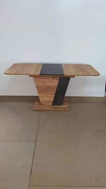 Стіл розкладний FOREST D/A Intarsio 120(160)x80 Дуб крафт золотий / Ательє темне жива фотографія