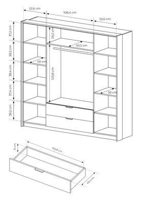 Шкаф для одежды Perfect Home Милтон / Milton 4-дверный с зеркалом 4D2S/220 Каштан/антрацит реальная фотография