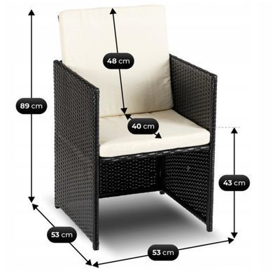 Комплект садових меблів MEBEL ELITE BONITO Чорний