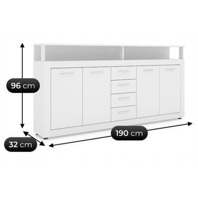 Комод MEBEL ELITE BLAGO 190 белый реальная фотография