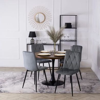 Стул бархатный MEBEL ELITE ROBIN Velvet Серый реальная фотография