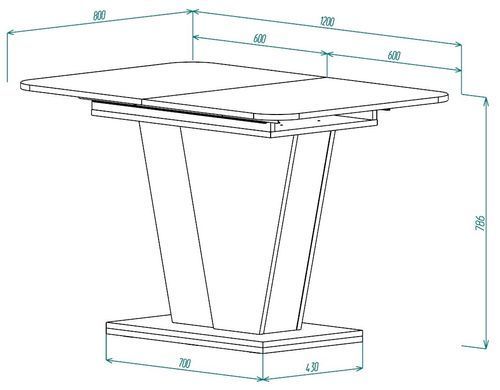 Стіл розкладний FOREST D/A Intarsio 120(160)x80 Дуб крафт золотий / Ательє темне жива фотографія