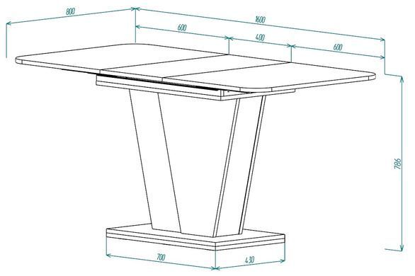 Стіл розкладний FOREST D/A Intarsio 120(160)x80 Дуб крафт золотий / Ательє темне жива фотографія