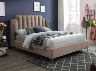 Кровать MONAKO Velvet Signal 160x200 Бежевый реальная фотография