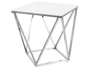 Журнальный столик SILVER B II Signal 50x50 Белый реальная фотография