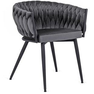 Стілець оксамитовий MEBEL ELITE EMPOLI Velvet Сірий жива фотографія