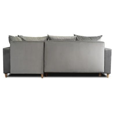 Кутовий диван оксамитовий MEBEL ELITE MARKUS Velvet 238 см Cірий (правий)