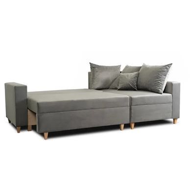 Кутовий диван оксамитовий MEBEL ELITE MARKUS Velvet 238 см Cірий (правий)