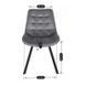 Комплект стіл MEBEL ELITE CLARK 120(160)х80 см глянцевий чорний, та 4 стільців RICK, сірого кольору