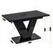 Комплект стіл MEBEL ELITE CLARK 120(160)х80 см глянцевий чорний, та 4 стільців RICK, сірого кольору