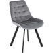 Комплект стіл MEBEL ELITE CLARK 120(160)х80 см глянцевий чорний, та 4 стільців RICK, сірого кольору