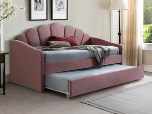 Кровать BELLA Velvet Signal 90x200 Розовый реальная фотография