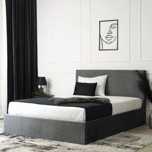 Ліжко двоспальне оксамитове MEBEL ELITE MELIA Velvet 160x200 Сірий жива фотографія