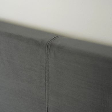 Ліжко двоспальне оксамитове MEBEL ELITE MELIA Velvet 160x200 Сірий жива фотографія
